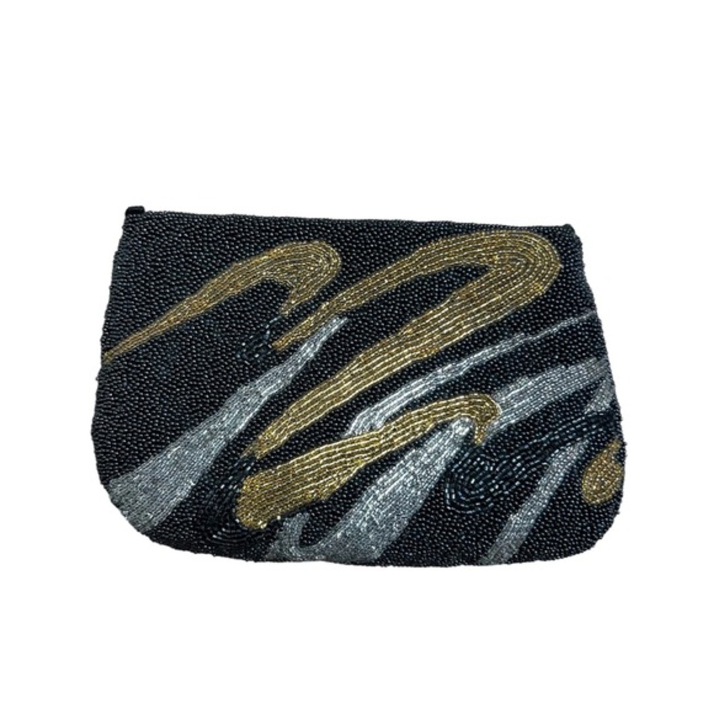 Art Deco French Embroidered Beaded Clutch Bag Minaudière c1930